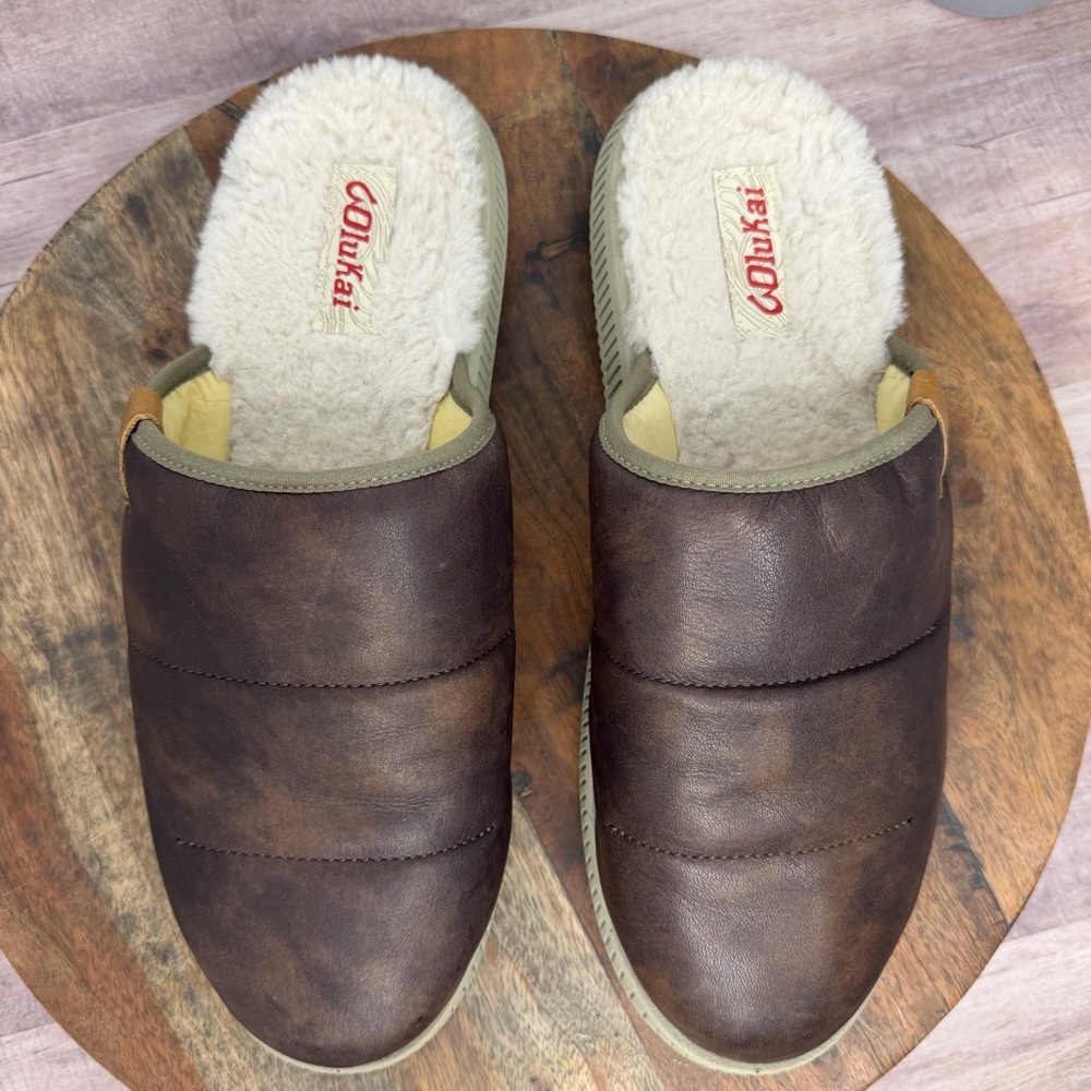 OluKai Mua ‘lli Men’s Leather Mule Slipper - Size: 43 - Picture 4 of 9